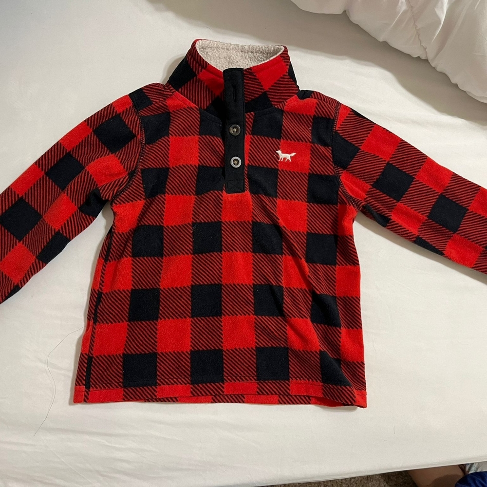 Carter's Red & Black Checkered Sweater